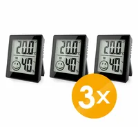 Miraval 3x Thermo-/Hygrometer 3er Set mit Smiley-Komfortanzeige