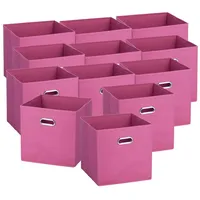 Zeller 12 Aufbewahrungsboxen mit Griff, Vlies - Pink