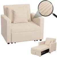 Mendler Schlafsessel HWC-L90, Klappsessel Gästebett Relaxsessel, Liegefläche 200x100cm Stoff/Textil
