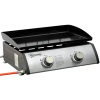Outsunny Gasgrill mit 2 Brennern, Tischgasgrill mit Schlauch