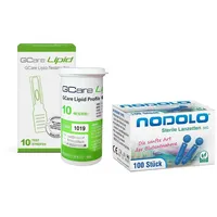 Gcare lipid GCare Lipid-Gesamtcholesterin Teststreifen + Lanzetten 10 St