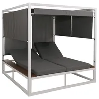 MCW Aluminium Lounge-Gartenliege MCW-M63b, XL Sonnenliege Bali-Liege Daybed, 10cm-Polster