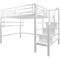 XDOVET Hochbett 140 x 200 cm MDF weiß