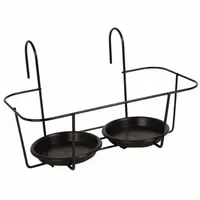 Jardifer Haken-Blumentopfhalter 2 Töpfe klein schwarz 34 x 18
