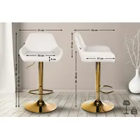 CLP Barhocker Braga Gold Kunstleder weiß