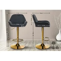 CLP Barhocker Braga Gold Samt schwarz