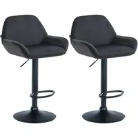 CLP 2er Set Barhocker Braga Samt schwarz