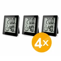 Miraval 4x Thermo-/Hygrometer 3er Set mit Smiley-Komfortanzeige