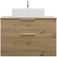 Burgbad Eqio Konsolenplatte, Ausschnitt mittig, 2 Schubladen, Breite 900mm,