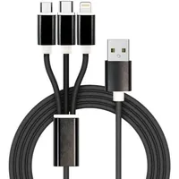 Reekin USB-Ladekabel USB-A Stecker, USB-C® Stecker, USB-Micro-B Stecker, Apple