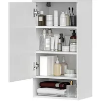 Homcom Hängeschrank, Weiß, Holz, 40x77x27 cm, Badezimmer, Badezimmerschränke, Hängeschränke