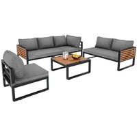 XDOVET Gartenlounge-Set,Gartensofa-Set für 5-6 Personen,Modernes OutdoorSofa-Set,Gartenmöbel-Set mit verzinktem Eisenrahmen,dekorative