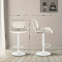 CLP Barhocker Solon Weiß creme/Samt