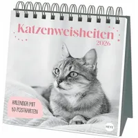 Heye Katzen Weisheiten Premium-Postkartenkalender 2026: 53 Postkarten mit zauberhaften