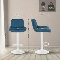 CLP Barhocker Solon Weiß blau/Stoff