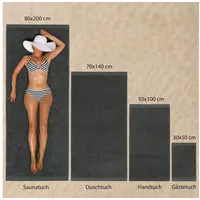 Hausfelder Saunatuch 80 x 200 cm grau 2 St.