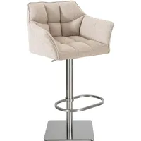 CLP Barhocker Damaso Stoff elfenbein/edelstahl