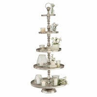 Loberon Etagere Magonie, Fünfstöckiges Deko-Highlight, Imposante Höhe, Hochwertiges Antik-Finish,