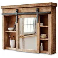 Loberon Spiegelschrank Taylors Island – Natürliche Holzmaserung, verschiebbares Spiegelelement,