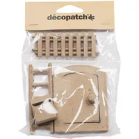 Décopatch Miniatur-Objekte Mäusehaus Pappmaché 12,5x2x21 cm