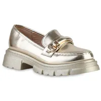 VAN HILL Damen Plateauschuhe in Gold