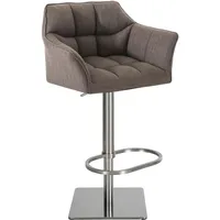 CLP Barhocker Damaso Stoff grau/edelstahl