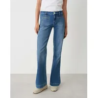 Opus Flared Jeans mit Leistentaschen Modell EBBI Jeansblau, 36/32