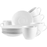 Mäser Kaffeetassen Set, Porzellan Weiß
