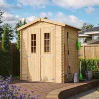 TIMBELA Gartenhaus M367C 1,96 x 1,36 m Beige