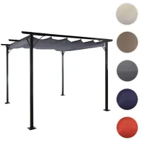 Mendler Pergola HWC-C42, Garten Pavillon, stabiles 6cm-Gestell + Schiebedach