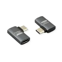 Roline USB4 Gen 3x2 Adapter ST/BU 90°, flach silberfarben