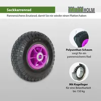 Baumarktplus Sackkarrenrad PU-Rad 260x85 mm 3.00-4 60 mm Nabenlänge