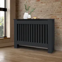 ML-Design Heizkörperverkleidung Landhausstil 112x19x82cm Anthrazit aus MDF lackiert für