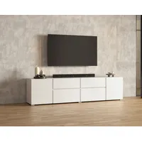 INOSIGN Lowboard Metric,Breite 195cm, grifflose Lowboard 2Klappen/2Schubkästen/2Tür, TV-Schrank mit