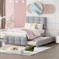 XDOVET Kinderbett Polsterbett 90 x 200 cm grau