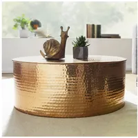 FineBuy Couchtisch Gold Aluminium 75 x 31 x 75