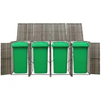 VidaXL Mülltonnenbox für 4 Tonnen Grau 274x80x117 cm Poly