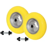 Trutzholm 2x Schubkarrenrad pannensicher 4.80/4.00-8 mit Achse PU Stahlfelge