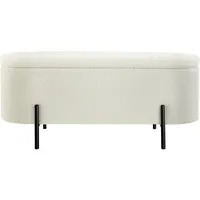 Tectake tectake® Sitzbank, mit Bouclé-Stoff, schlanke, bodenschonende Stahlbeine, 97