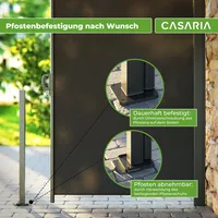 CASARIA Seitenmarkise Nosara Anthrazit 160x300cm ausziehbar