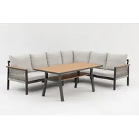 Primaster Gartenmöbel-Set Kos Aluminium in Holzoptik