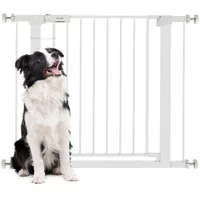 PawHut Türschutzgitter Treppengitter, Hundegitter ohne Bohren, Stahl,