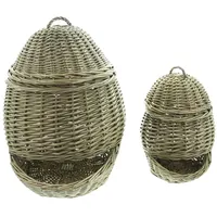 Frank Flechtwaren Allzweckkorb 2x Gemüsekorb Weide grau 32+45cm –