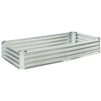 [en.casa] - Pflanzbeet Celano 180x90x30 cm Stahl Silber