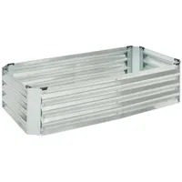 [en.casa] Pflanzbeet Celano 120x60x30 cm Stahl Silber [en.casa]