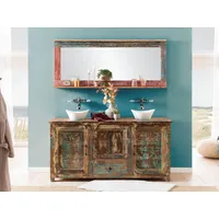 Woodkings Badset Blue Lagoon Waschtisch und Spiegel - Bunt