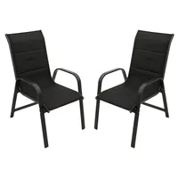 DEGAMO Stapelsessel CESANO, Aluminium anthrazit + Textilgewebe gepolstert schwarz,