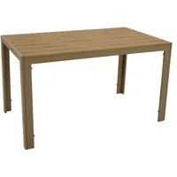 DEGAMO Tisch SORANO 125x70cm, Alu champagner + Kunstholz braun