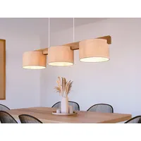 MeineWunschleuchte Pendelleuchte, ohne Leuchtmittel, Esstisch-Lampe hängend mit Holz-Balken &