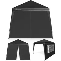 CASARIA Faltpavillon Capri Schwarz 3x3m inkl 2 Seitenwänden UV-Schutz
